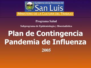 Plan de Contingencia Pandemia de Influenza
