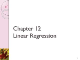 Chapter 12 Linear Regression