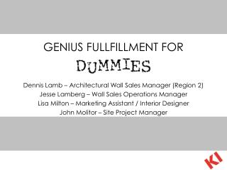 GENIUS FULLFILLMENT FOR