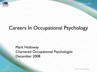 Careers In Occupational Psychology