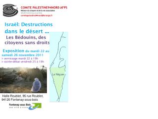 Israël: Destructions dans le désert ... Les Bédouins, des citoyens sans droits