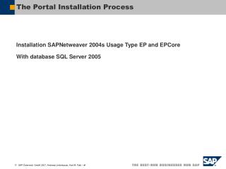 The Portal Installation Process