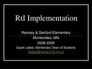 RtI Implementation