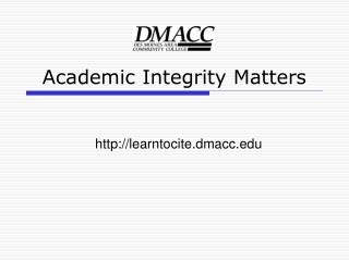 Academic Integrity Matters
