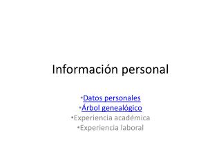 Información personal