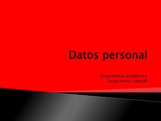 Datos personal