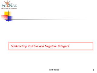 Subtracting Positive and Negative Integers