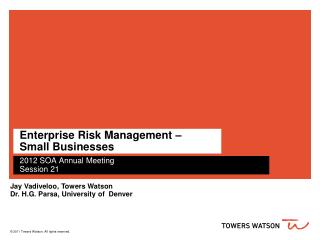 Enterprise Risk Management – Small Businesses