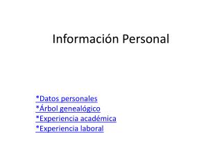 Información Personal
