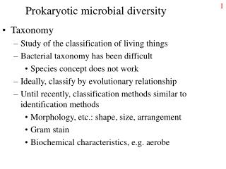 Prokaryotic microbial diversity