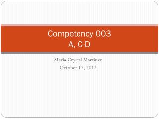Competency 003 A, C-D