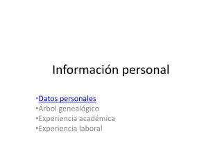 Información personal