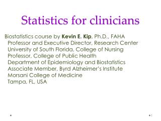 Statistics for clinicians