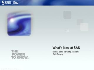 What’s New at SAS