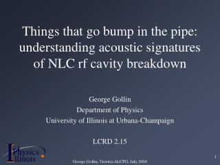 Things that go bump in the pipe: understanding acoustic signatures of NLC rf cavity breakdown