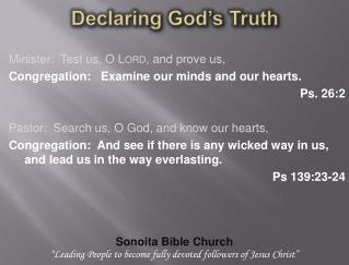 Declaring God’s Truth