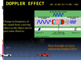 Doppler Effect (Ch. 12 Sec 12 7 p.338 – 342)