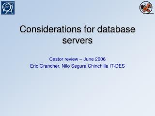 Considerations for database servers