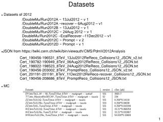 Datasets