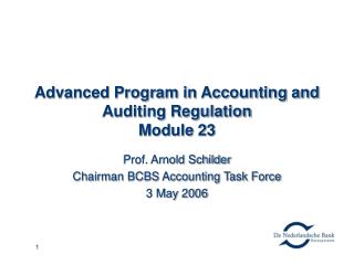 Advanced Program in Accounting and Auditing Regulation Module 23