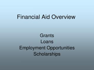Financial Aid Overview