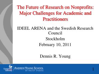 The Future of Research on Nonprofits: Major Challenges for Academic and Practitioners