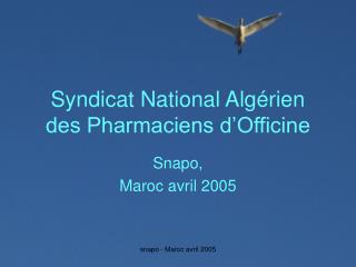 Syndicat National Algérien des Pharmaciens d’Officine