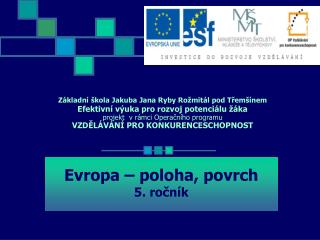 Evropa – poloha, povrch 5. ročník