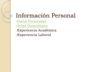 Información Personal