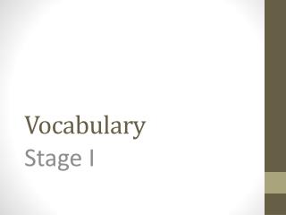 Vocabulary