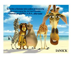 Te invito a festejar mis 3 años el lunes 7/9 de 17:00 a 19:30 hs. en Los Cerezos