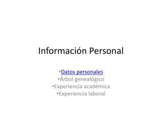 Información Personal