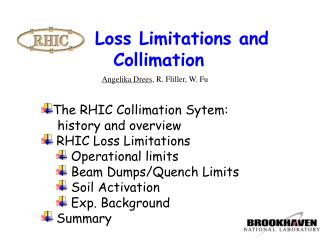 Loss Limitations and Collimation