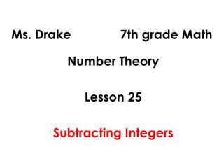 Ms. Drake 7th grade Math