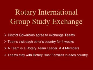 Rotary International Group Study Exchange