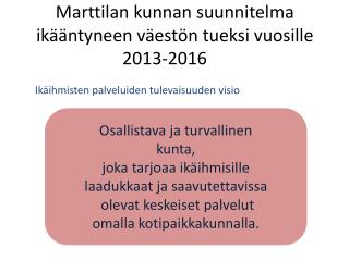 Marttilan kunnan suunnitelma ikääntyneen väestön tueksi vuosille 2013-2016