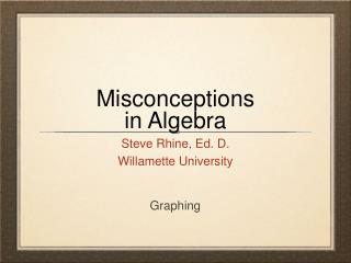 Misconceptions in Algebra