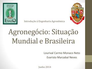 Agronegócio: Situação Mundial e Brasileira