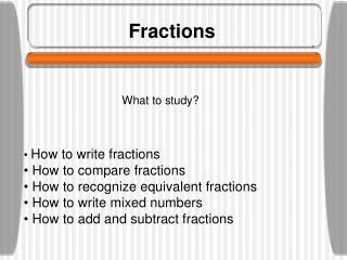 Fractions