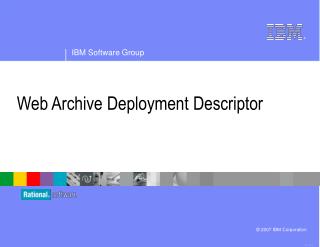 Web Archive Deployment Descriptor