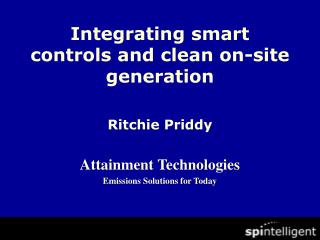 Integrating smart controls and clean on-site generation