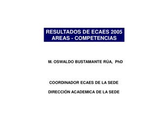 RESULTADOS DE ECAES 2005 AREAS - COMPETENCIAS