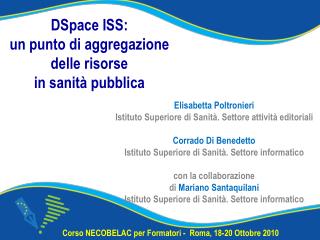 DSpace ISS: un punto di aggregazione delle risorse in sanità pubblica