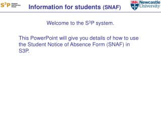 Information for students (SNAF)