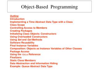 Object-Based Programming