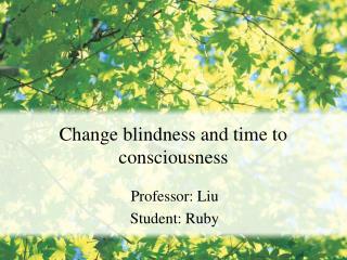 Change blindness and time to consciousness