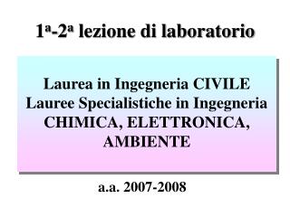 1 a -2 a lezione di laboratorio