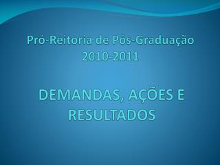 DEMANDAS, AÇÕES E RESULTADOS