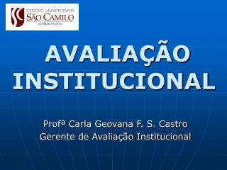 AVALIAÇÃO INSTITUCIONAL