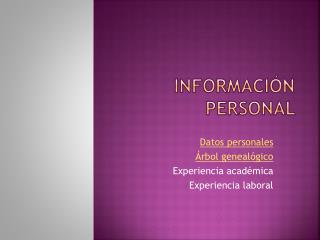 Información personal